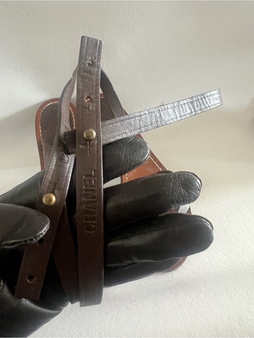 Chanel Brown Strappy Ankle-Wrap Heeled Sandals - Picture 4 of 13